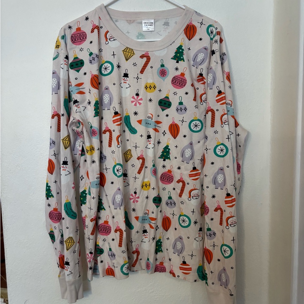 Christmas Women's Pajama Top and bottom. Smaller things